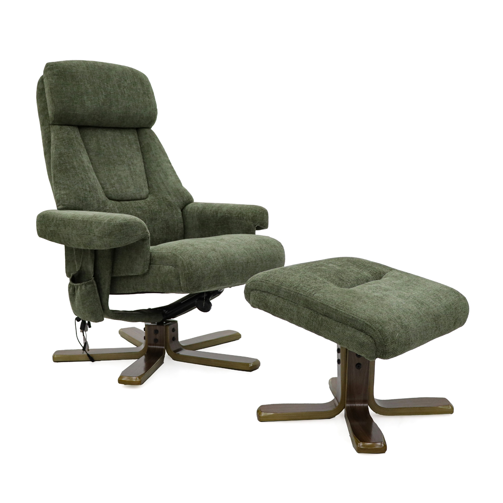 7001MF Geeksofa Chenille Stressless Leisure Chair with Ottoman