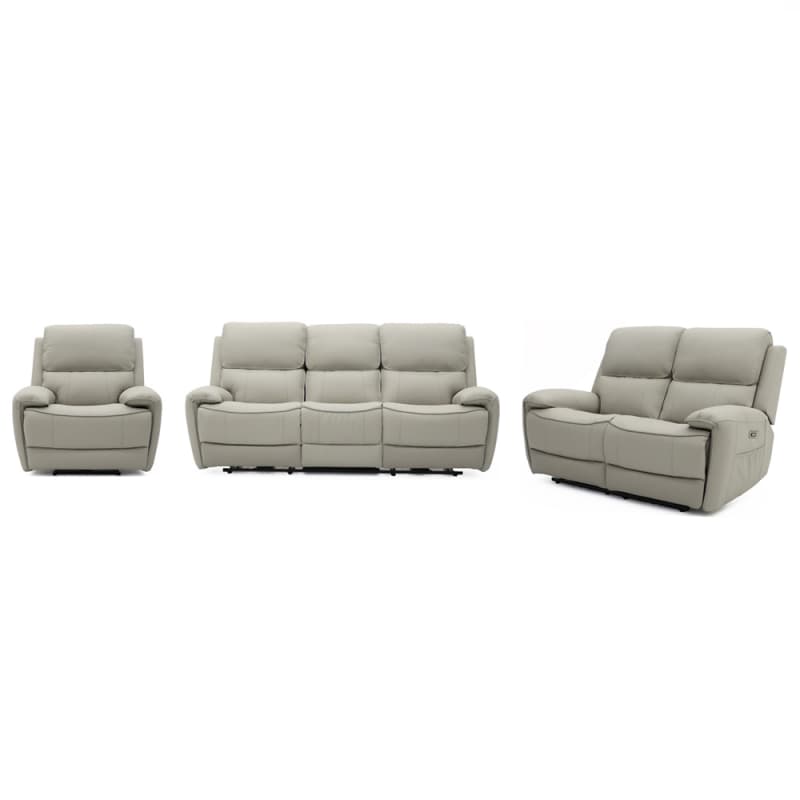 9223PL Geeksofa Leather Power Motion Recliner Sofa Set with Drop Down Table