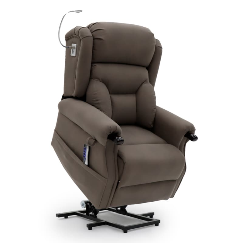 9039QM Geeksofa Quad Motor Power Medical Lift Recliner Chair with Reading Light & Solid Wood Handrail